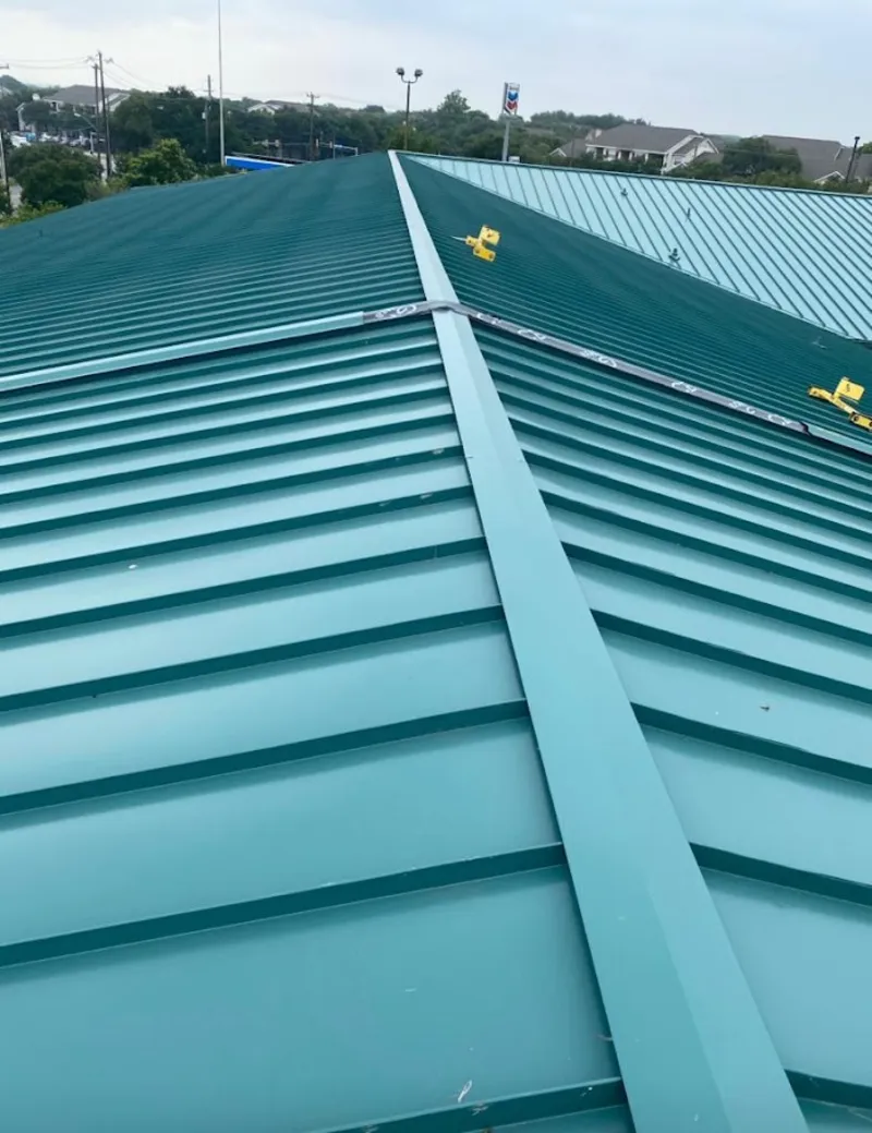 Green commercial metal roof ridge and valley for Metal Roof Repair in Bernards